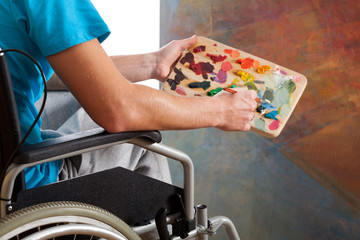 Disabled painter