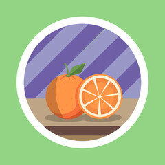 Orange Fruit Flat Design Illustration