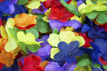 Fototapeta na wymiar Colorful Fabric Flowers