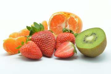 Raw healthy set fruits