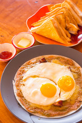 fried egg and bread