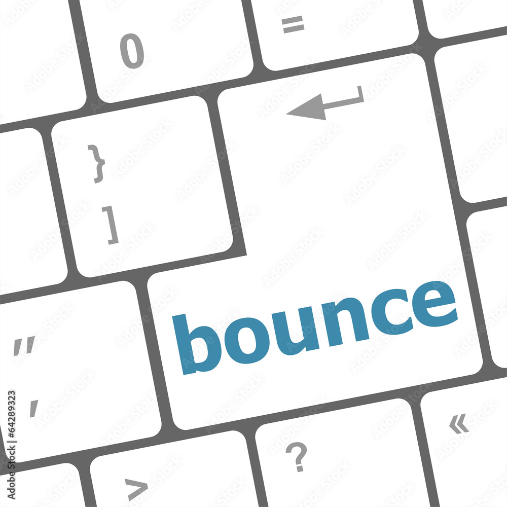 Poster bounce button on computer pc keyboard key