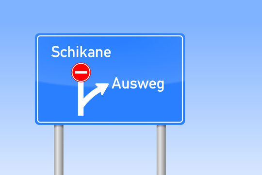 verkehrszeichen viereckig schikane ausweg I