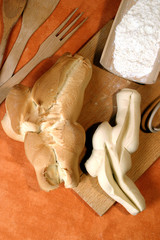 pane baffo mantovana con vista attrezzi e farina