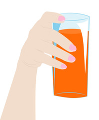female hand with a glass