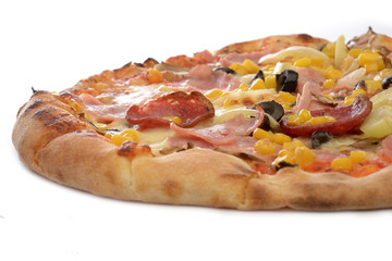 Pizza on white background