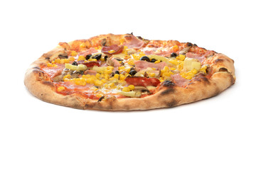 Pizza on white background