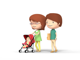 休日を過ごす親子