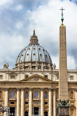 Fototapeta premium Saint Peter basilica in Vatican and Obelisk