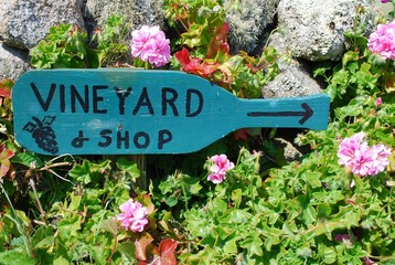 Vineyard sign,Isles of Scilly