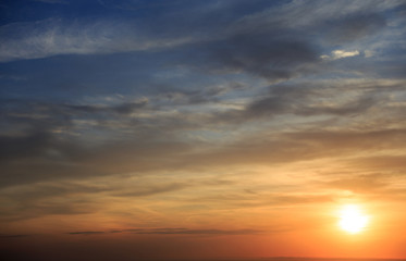 Orange colors sunset sky