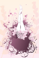 Body flower girl feet background