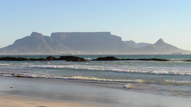 View from Bloubergstrand to Cape Town (South Africa)