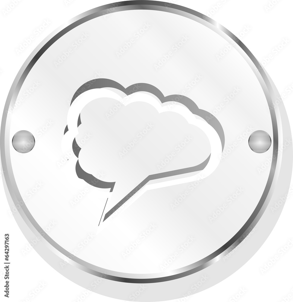 Fototapete abstract cloud on web icon button isolated on white