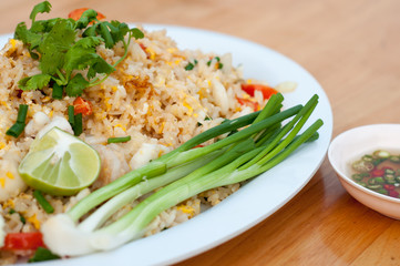 Macro Fried rice thai style