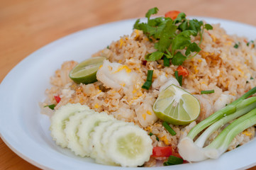 Macro Fried rice thai style