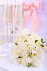 Beautiful wedding still life with  bouquet