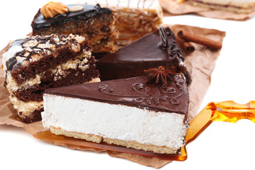 Assortment of pieces of cake, close up © Africa Studio