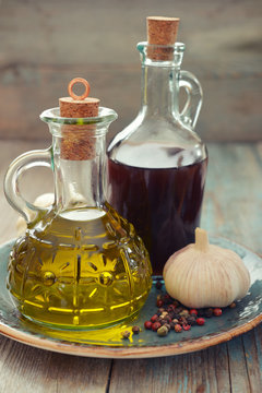Olive oil and wine vinegar
