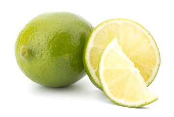 Fresh lime fruit Isolated on white background