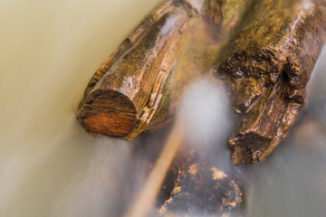Water and rock  in the river natural motion blur abstract