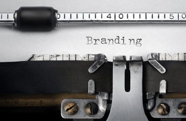 "Branding" written on an old typewriter