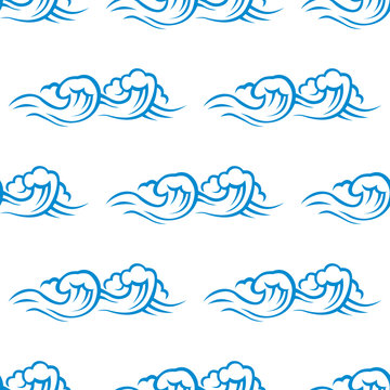 Seamless pattern of cresting ocean waves