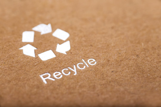 recycle symbol on cardboard