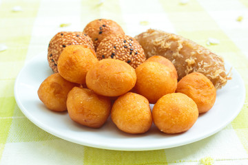Many kind of thai dessert.
