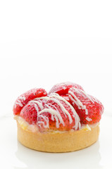 Strawberry tart isolated on white