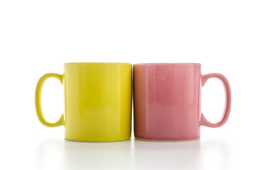 Color mug isolated on white