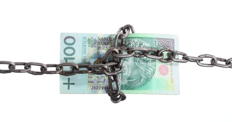 Polish currency with chain for security and investment