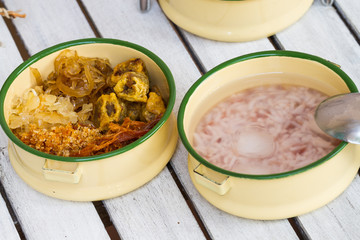 kao chae, thai rice in ice water