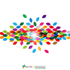 Multicolor leaf vector design