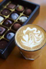 Cappuccino or latte coffee