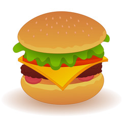 Delicious Hamburger Vector
