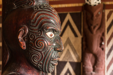 detail of Maori carving - obrazy, fototapety, plakaty