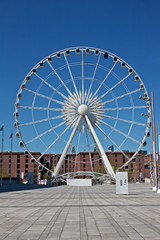 Large ferris wheel at Albert Dock, Liverpool UK