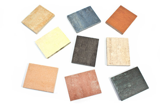 Colorful granite texture samples collection catalog