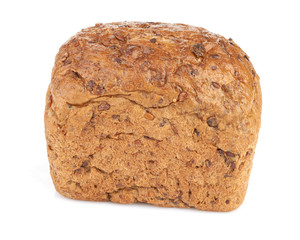 whole grain bread isolated on white background