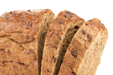 whole wheat bread, isolated on white background