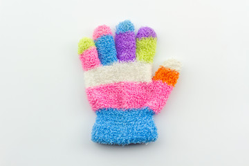 Colorful woolen glove of children.