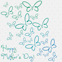 Happy Mother's Day butterfly card in vector format.