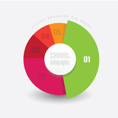 vector business pie chart infographic-clean flat design