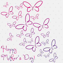 Happy Mother's Day butterfly card in vector format.