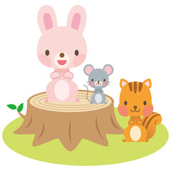 かわいい動物　イラスト