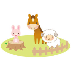 かわいい動物　イラスト