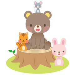 無料イラスト画像 最高のかわいい 森 動物 イラスト