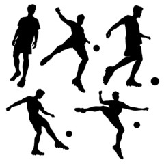 silhouette of Soccer football player