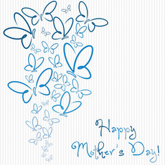 Happy Mother's Day butterfly card in vector format.